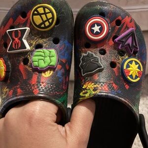 CROCS Black Clogs with Textured Sole